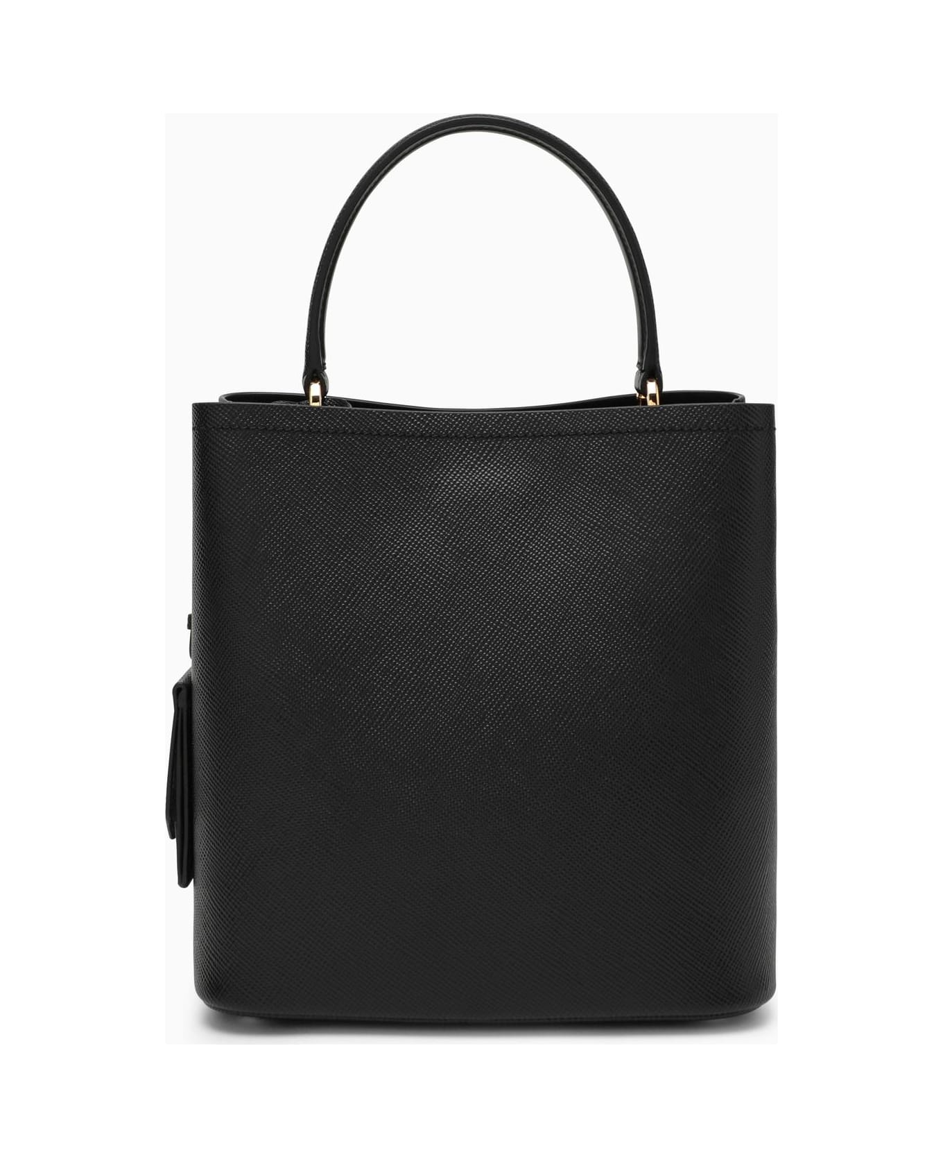Prada Panier Medium Bag In Black Saffiano - Black