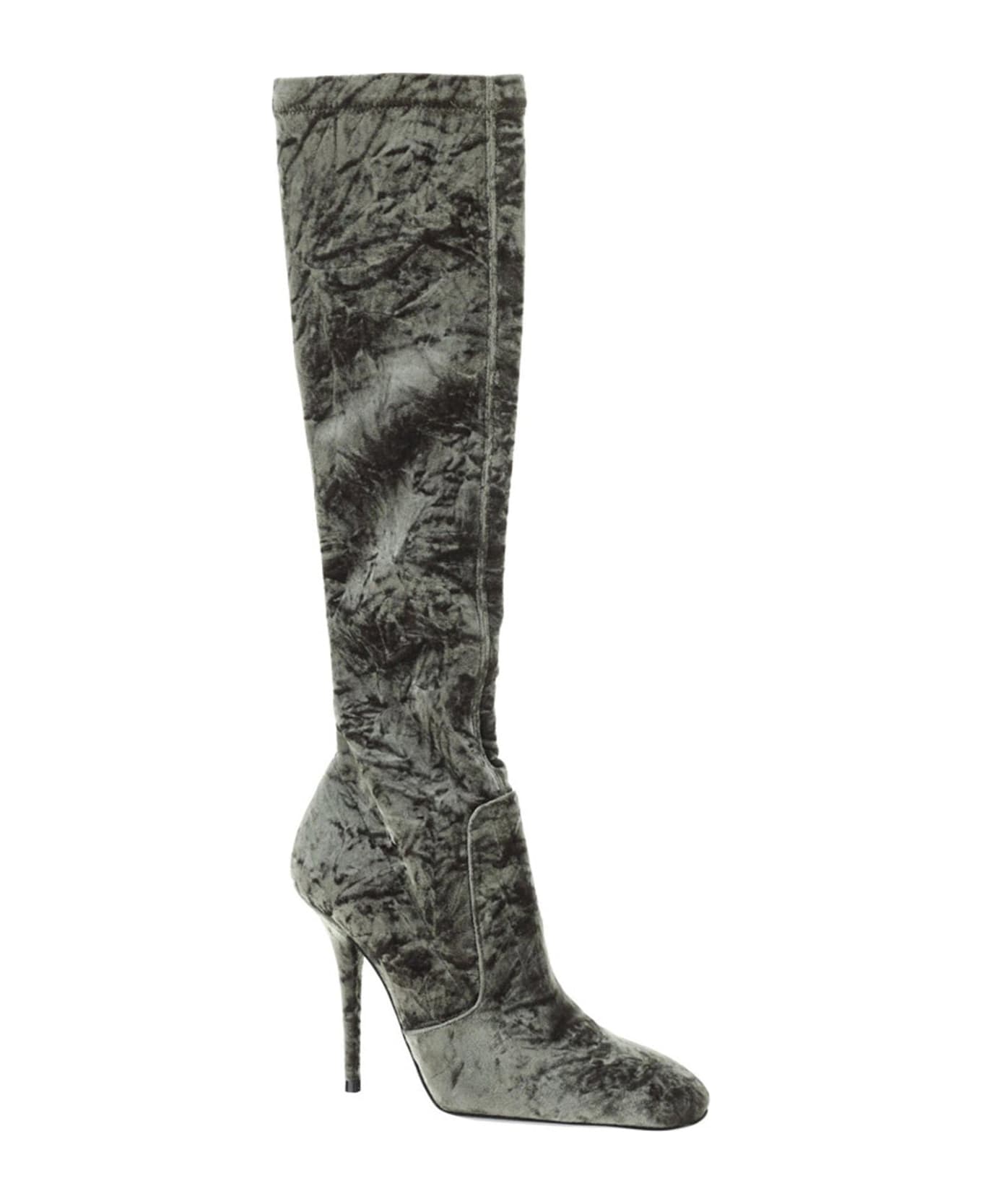Saint Laurent Bonnie Velvet Boots - Green