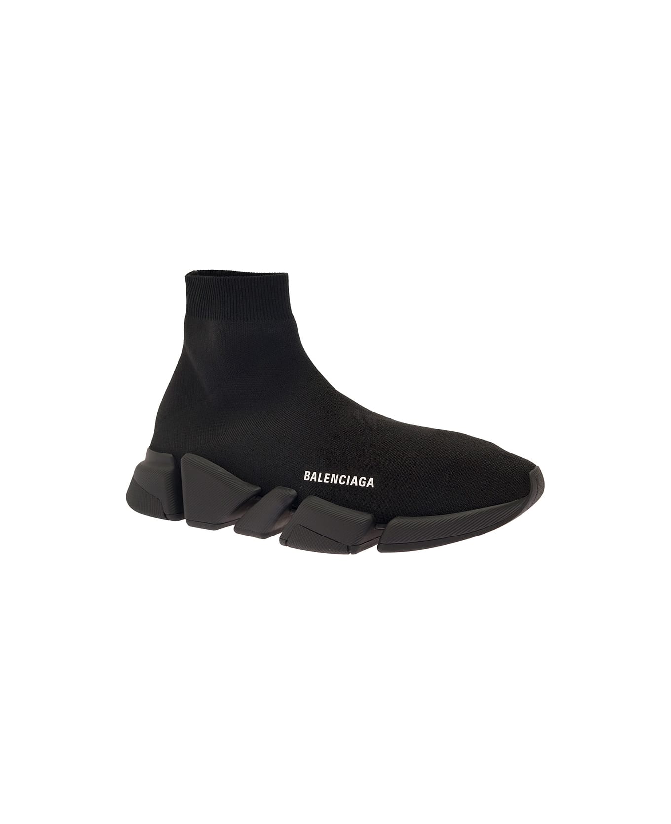 Balenciaga 'speed 2.0' Black Sneakers With Logo Detail In Stretch ...