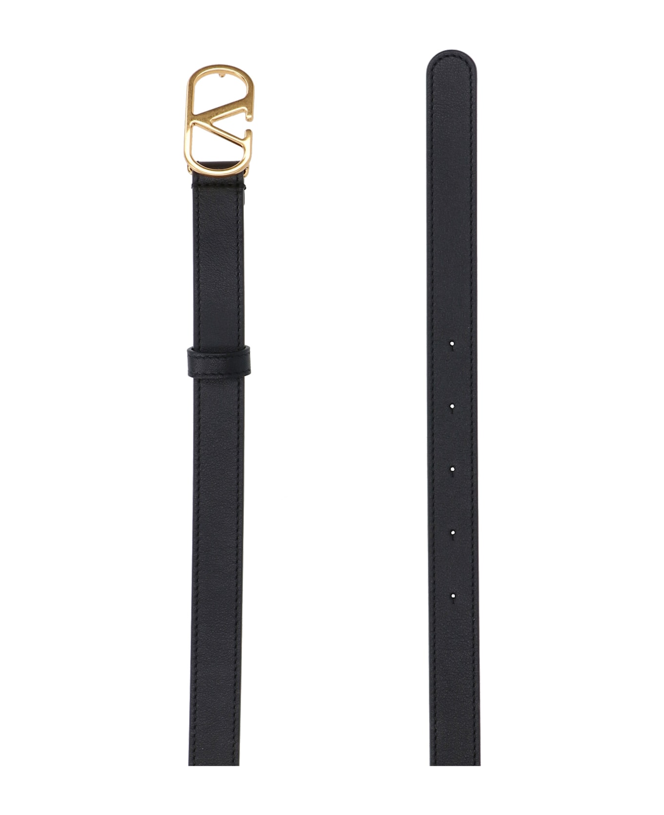ベルト Valentino Garavani Ivory Leather Belt VLogo Signature 20 reversible leather belt in white