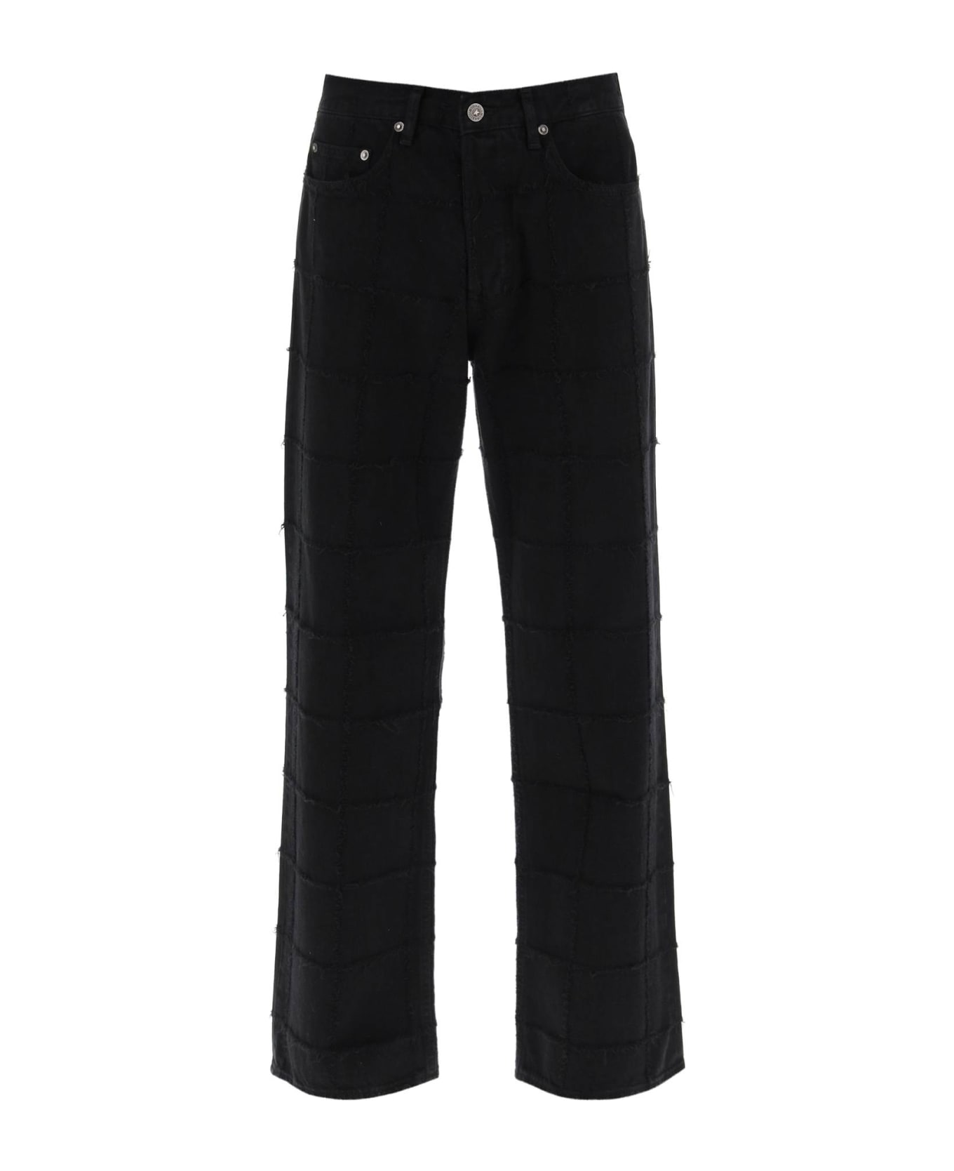 Golden Goose Jeans With Check Scratchy Motif - BLACK (Black) ボトムス