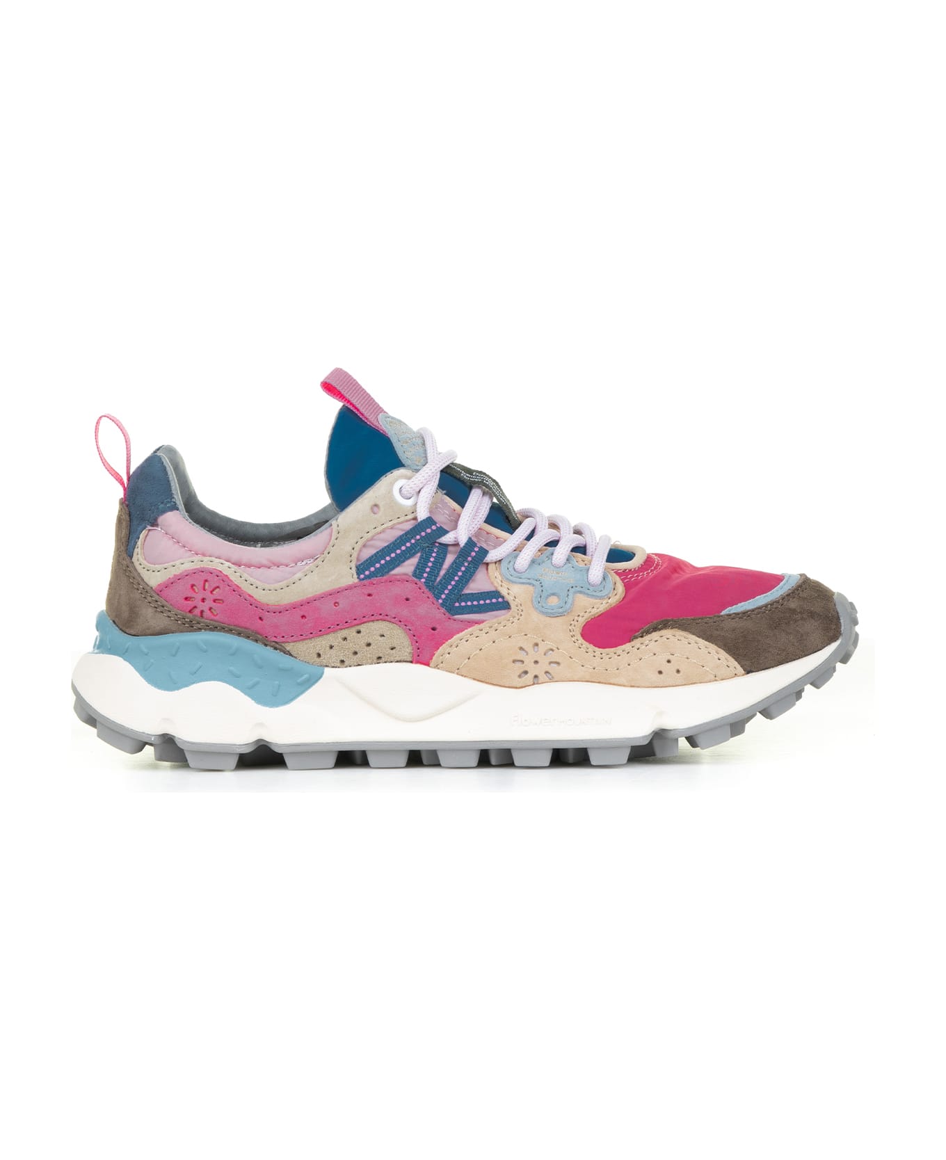 Flower Mountain Multicolored Yamano Sneakers In Suede And Nylon - PINK MULTI スニーカー