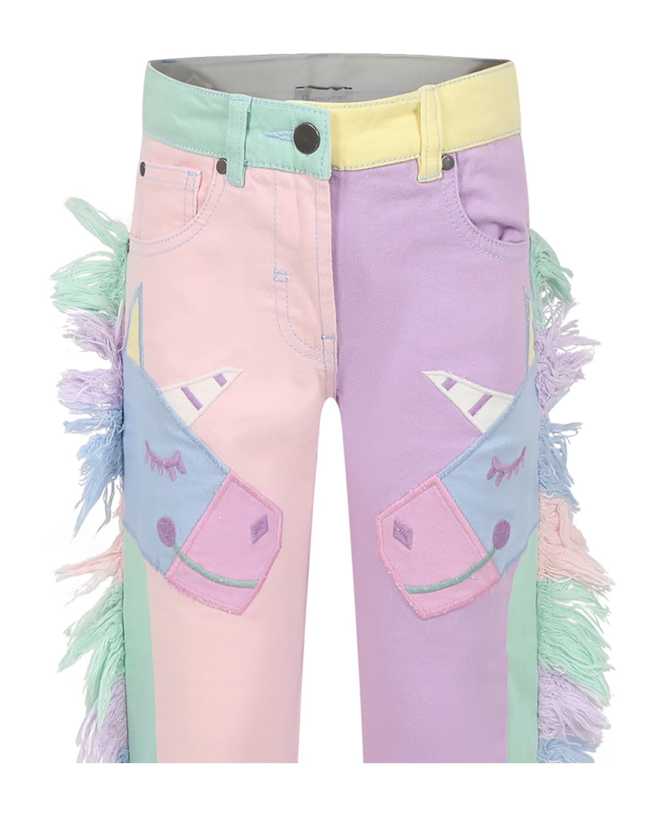 Stella McCartney Kids Multicolor Jeans For Girl With Unicorns - Multicolor ボトムス