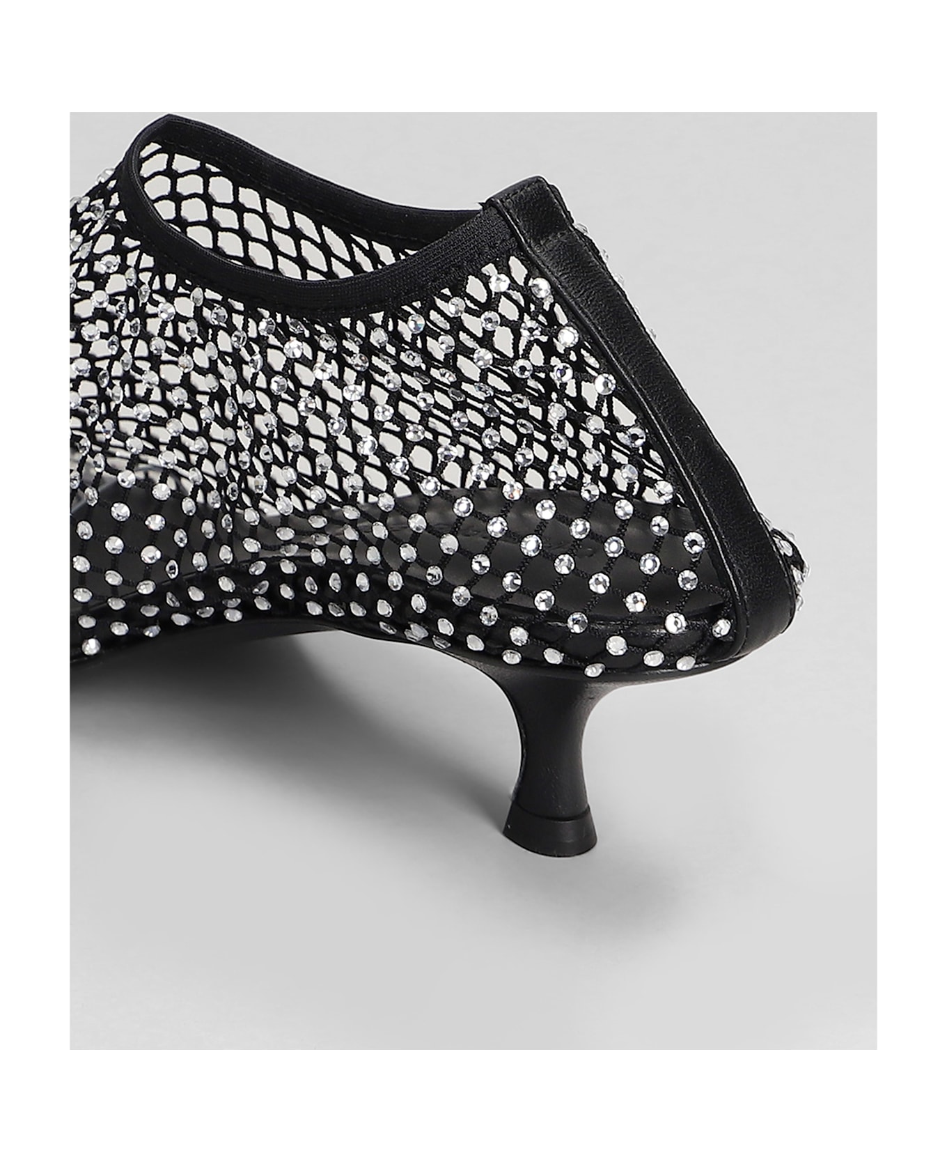 Christopher Esber Minette Crystal Low Heels Ankle Boots In Black Nylon - black