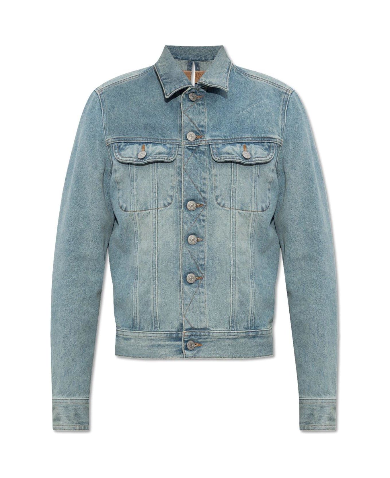 MM6 Maison Margiela Cut-out Denim Jacket - Denim