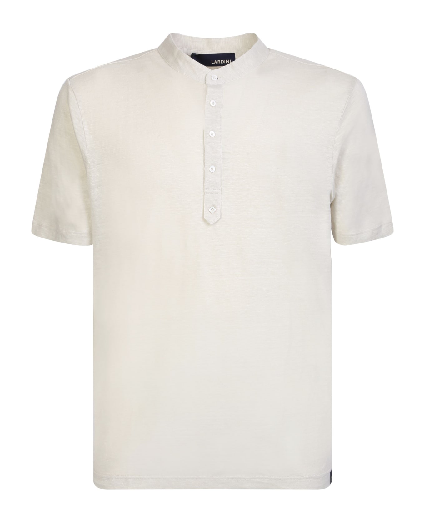 Lardini Linen Light Beige Polo - White ポロシャツ