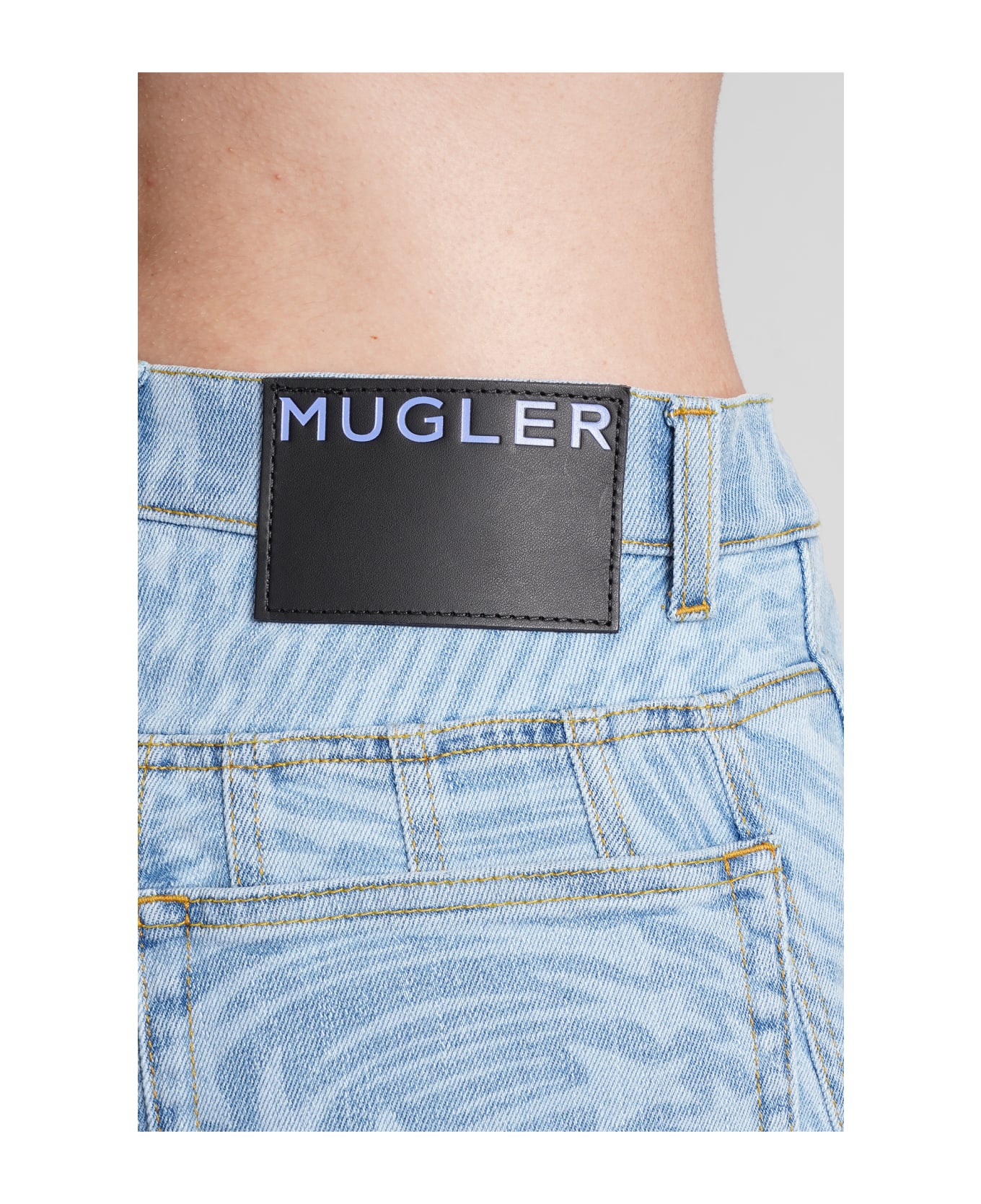 Mugler Jeans In Blue Cotton - blue ボトムス