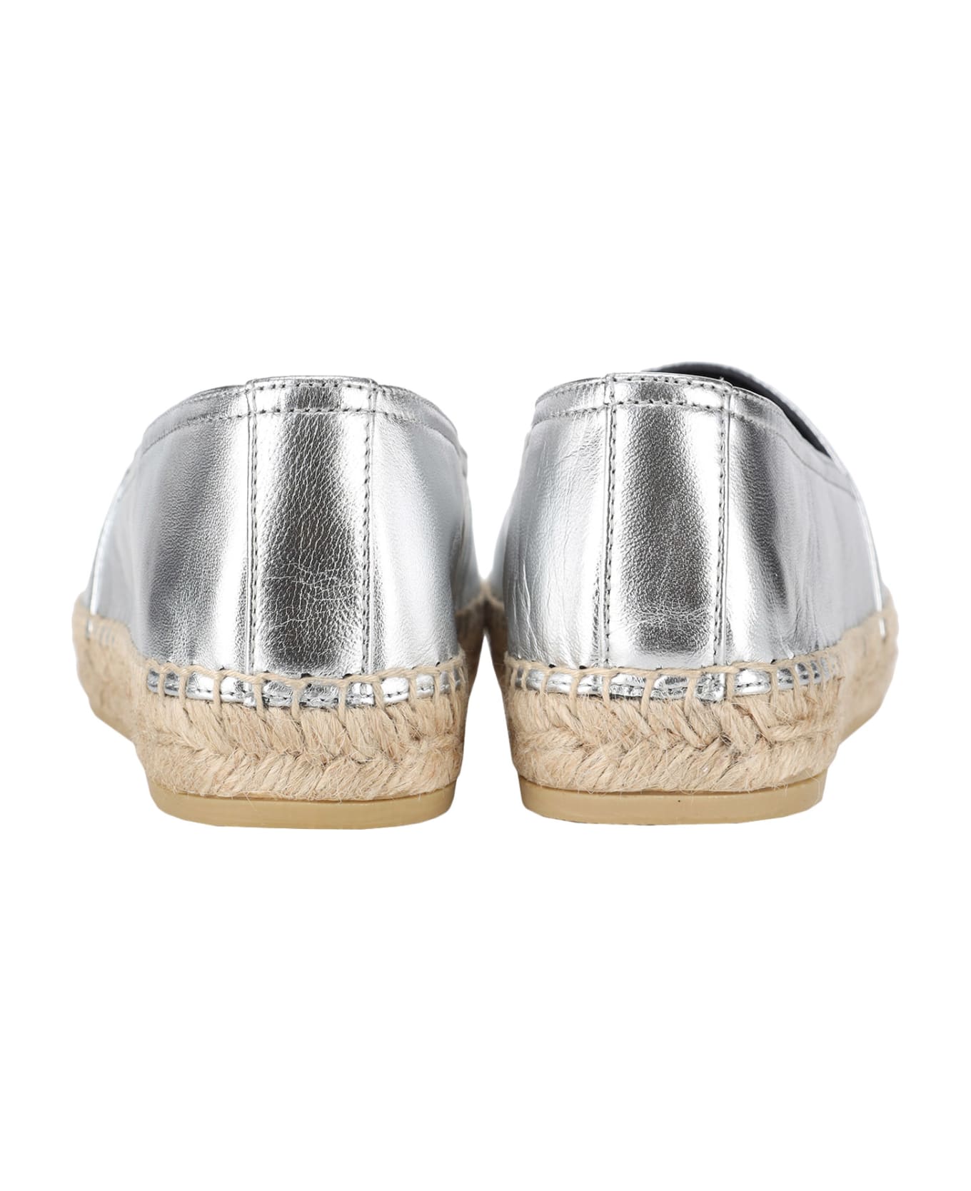 Saint Laurent Logo Espadrilles - Silver