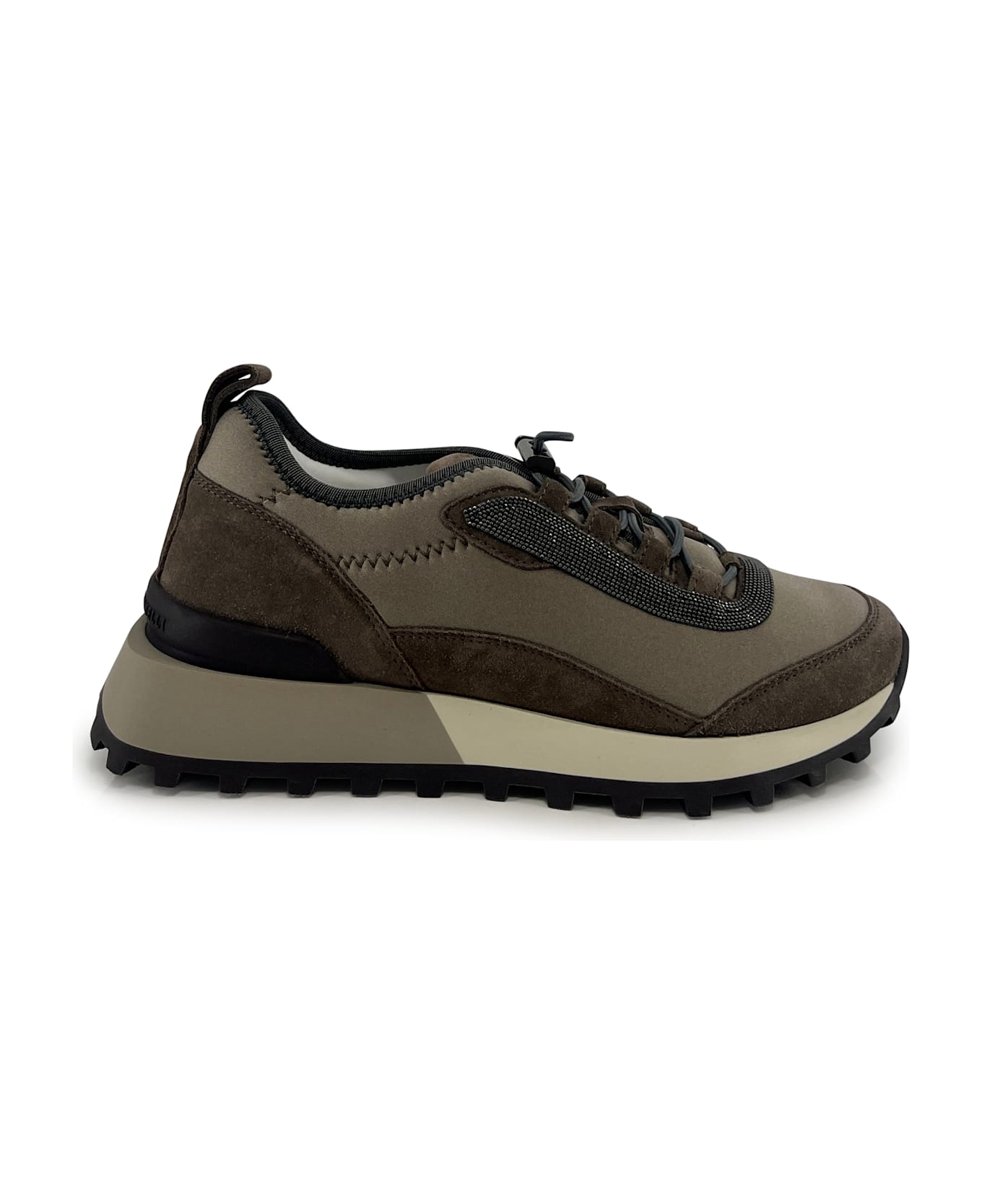 Brunello Cucinelli Techno Fabric And Suede Trainers With Precious Trim. - Torba