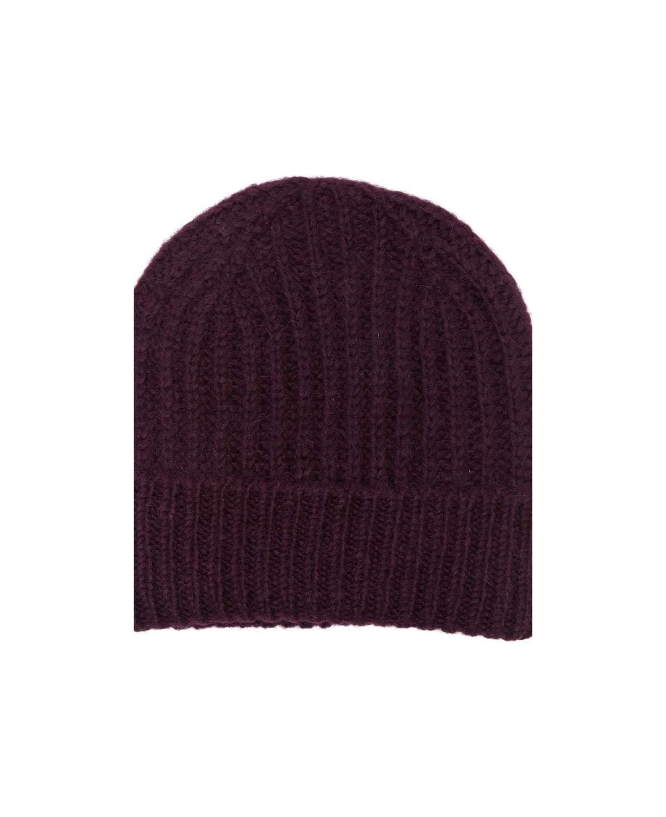 Closed Wool Beanie - Bordeaux