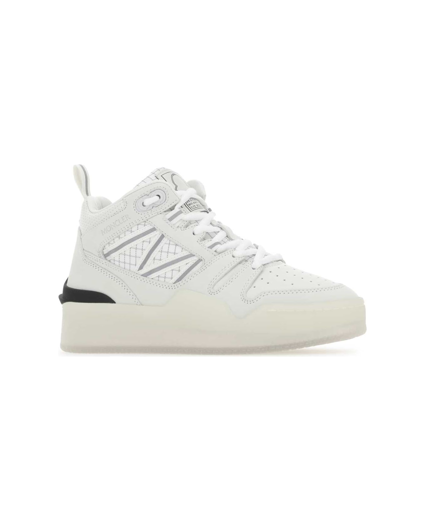 Moncler White Fabric And Nubuk Pivot Sneakers - 034