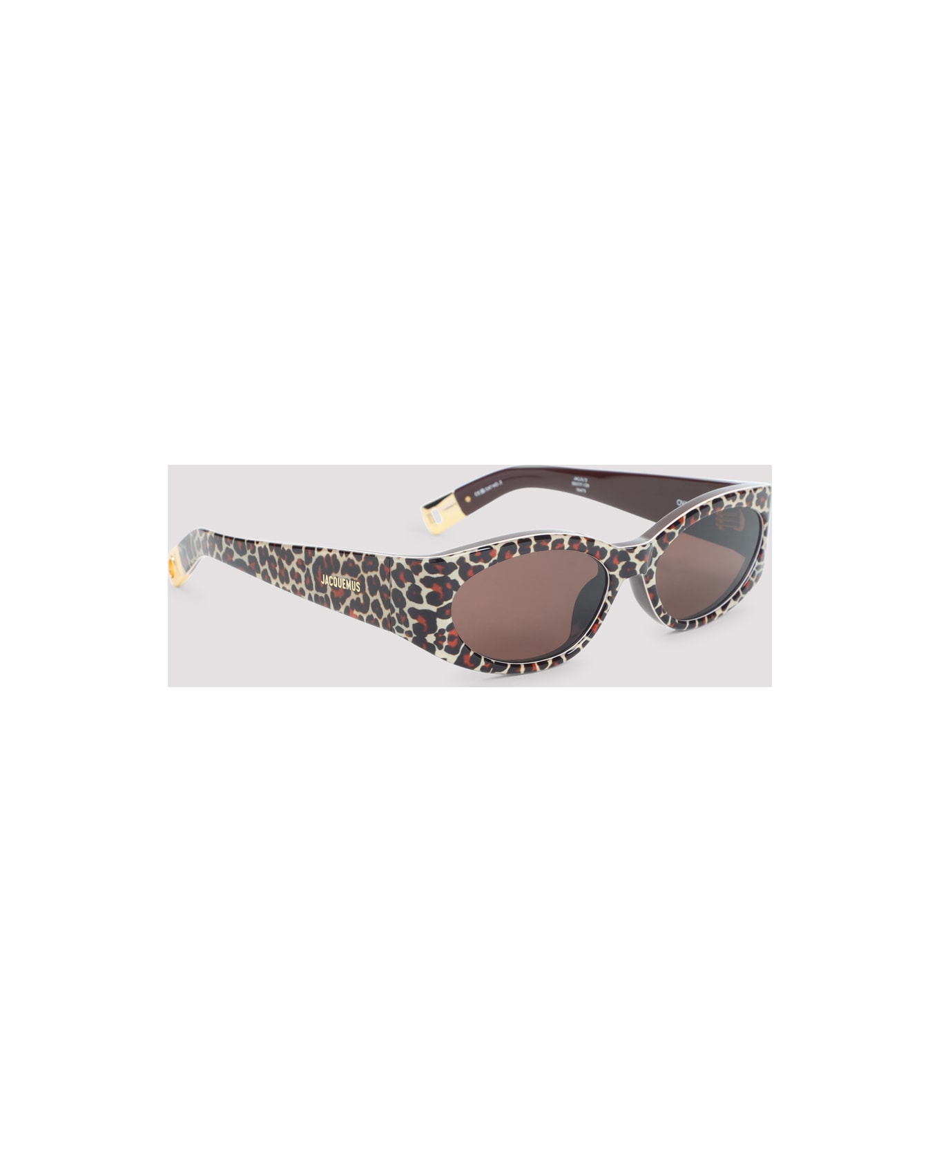 Jacquemus Ovalo Sunglasses - Leopard Yellow Gold Brown