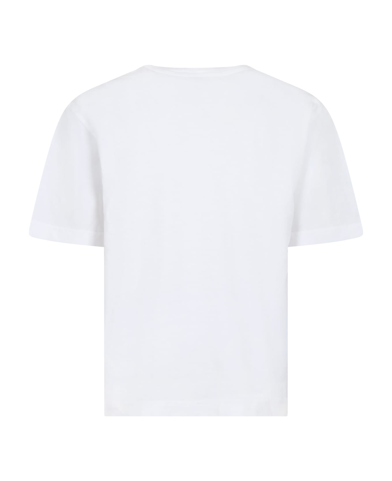 Dolce & Gabbana Whit T-shirt Shorts For Boy With Iconic Monogram - White
