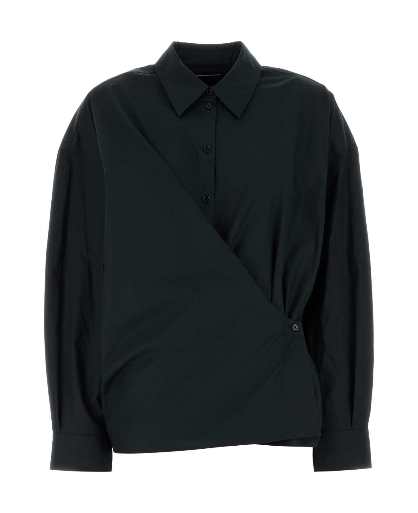 Lemaire Straight Collar Twisted Shirt - JETBLACK
