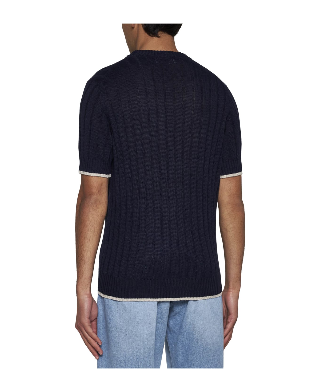 Brunello Cucinelli T-shirt - Blu navy ニットウェア