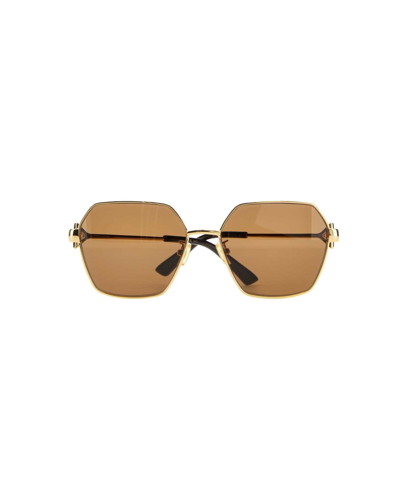 Bottega Veneta Gold Metal Sunglasses - GOLDBROWN サングラス