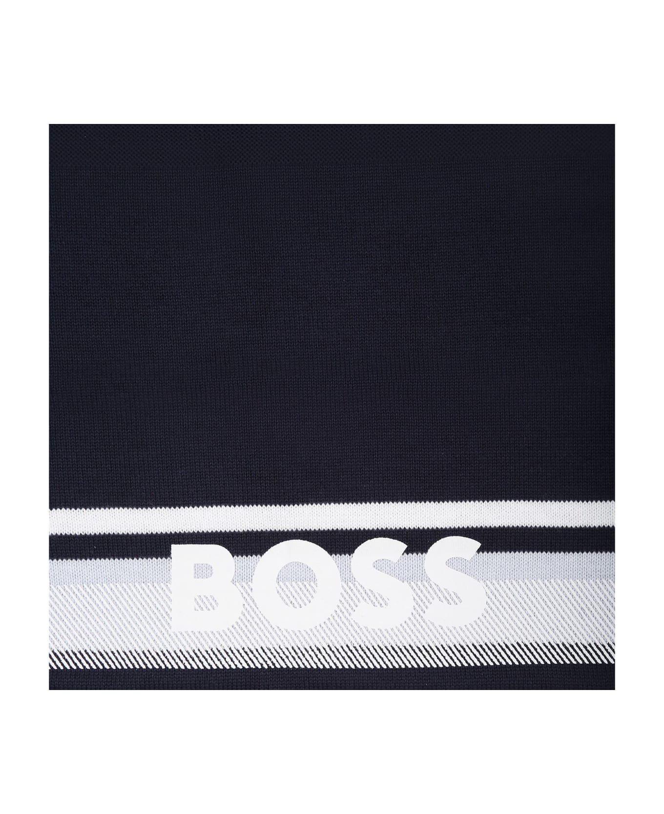 Hugo Boss Blue Blanket For Baby Boy With Logo - Blue