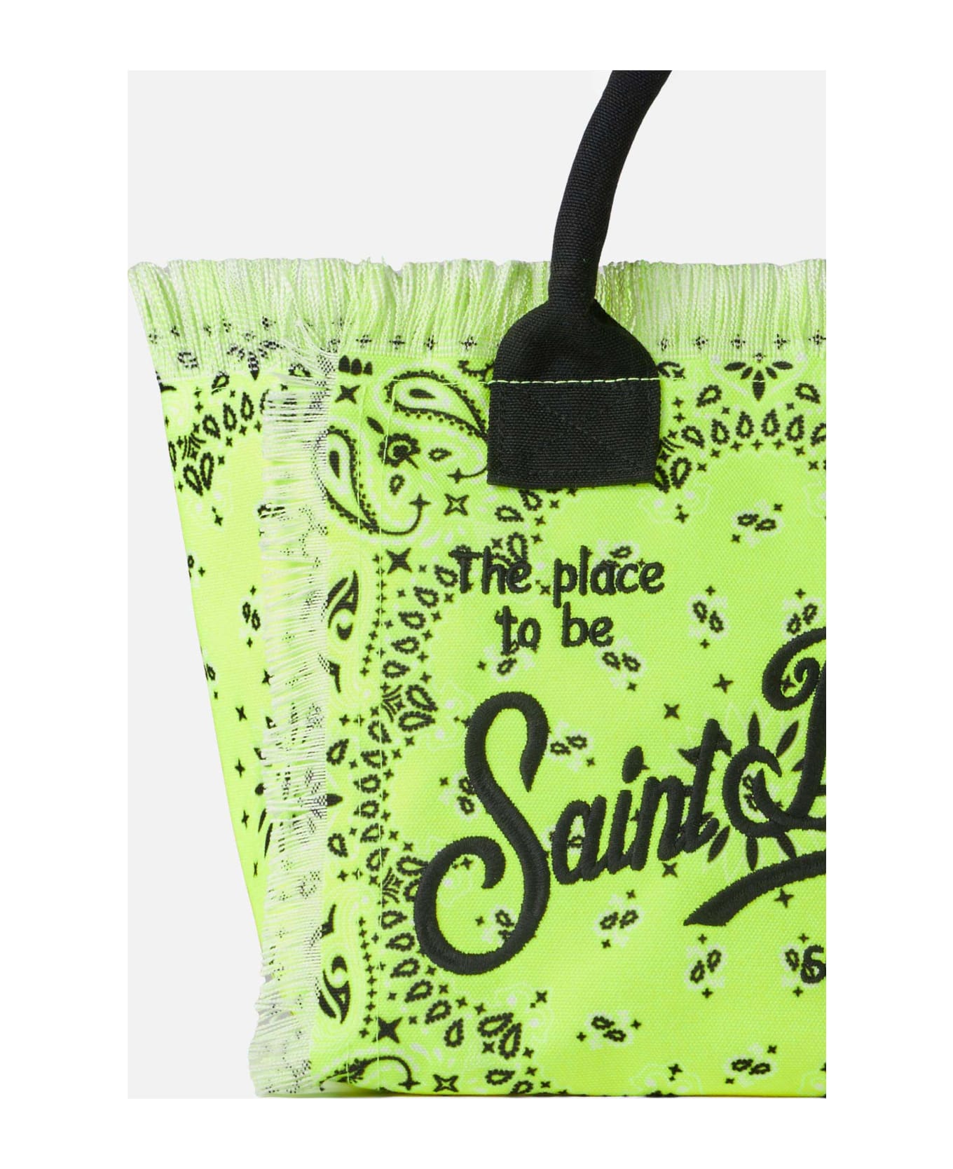 MC2 Saint Barth Colette Fluo Yellow Handbag With Bandanna Print - YELLOW