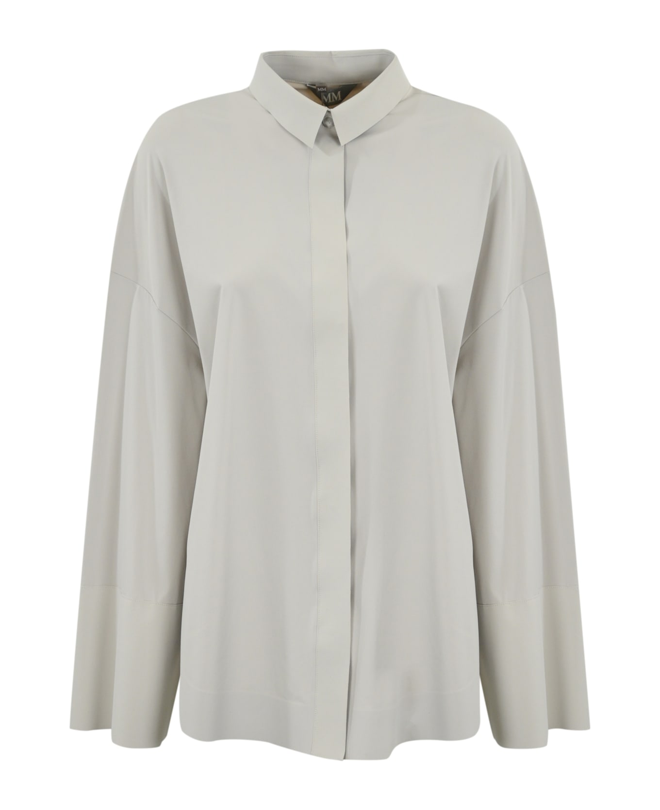 Max Mara Patella Shirt In Technical Jersey - Nebbia