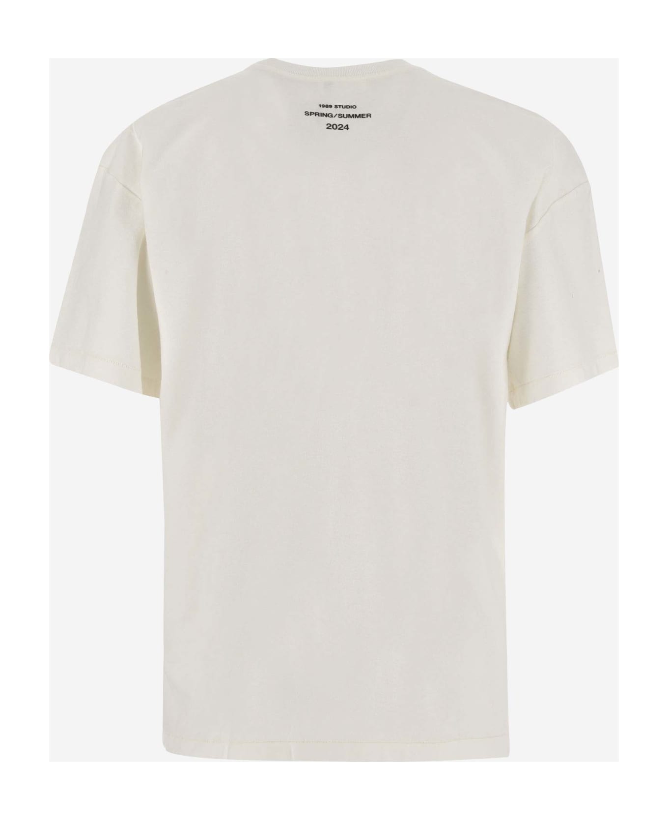 1989 Studio Cotton T-shirt With Graphic Print - VINTAGE WHITE