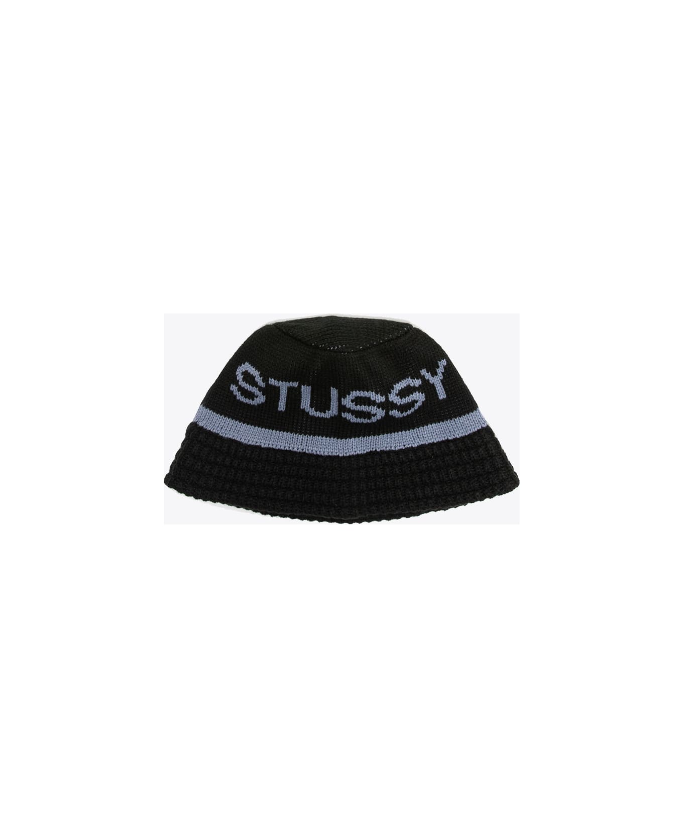 Stussy Jacquard Knit Bucket Hat Black jacquard knit bucket with logo - Jacquard knit bucket hat - Nero