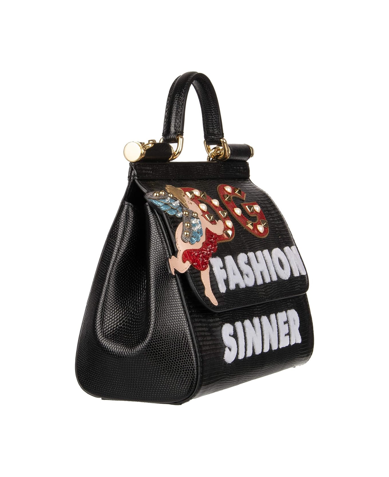 Dolce & Gabbana Fashion Sinner Angel Sicily Bag - Black トートバッグ