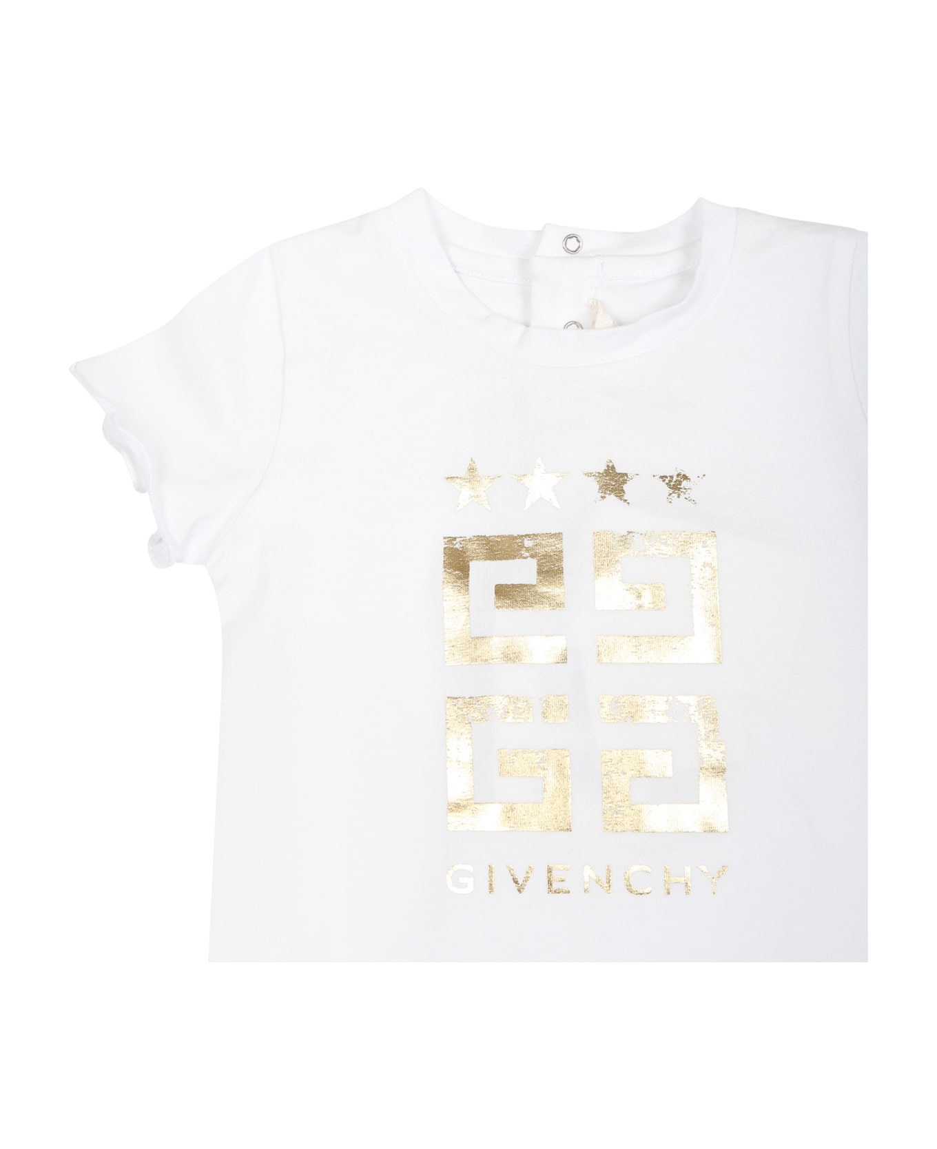 Givenchy White Dress For Baby Girl With Logo - White