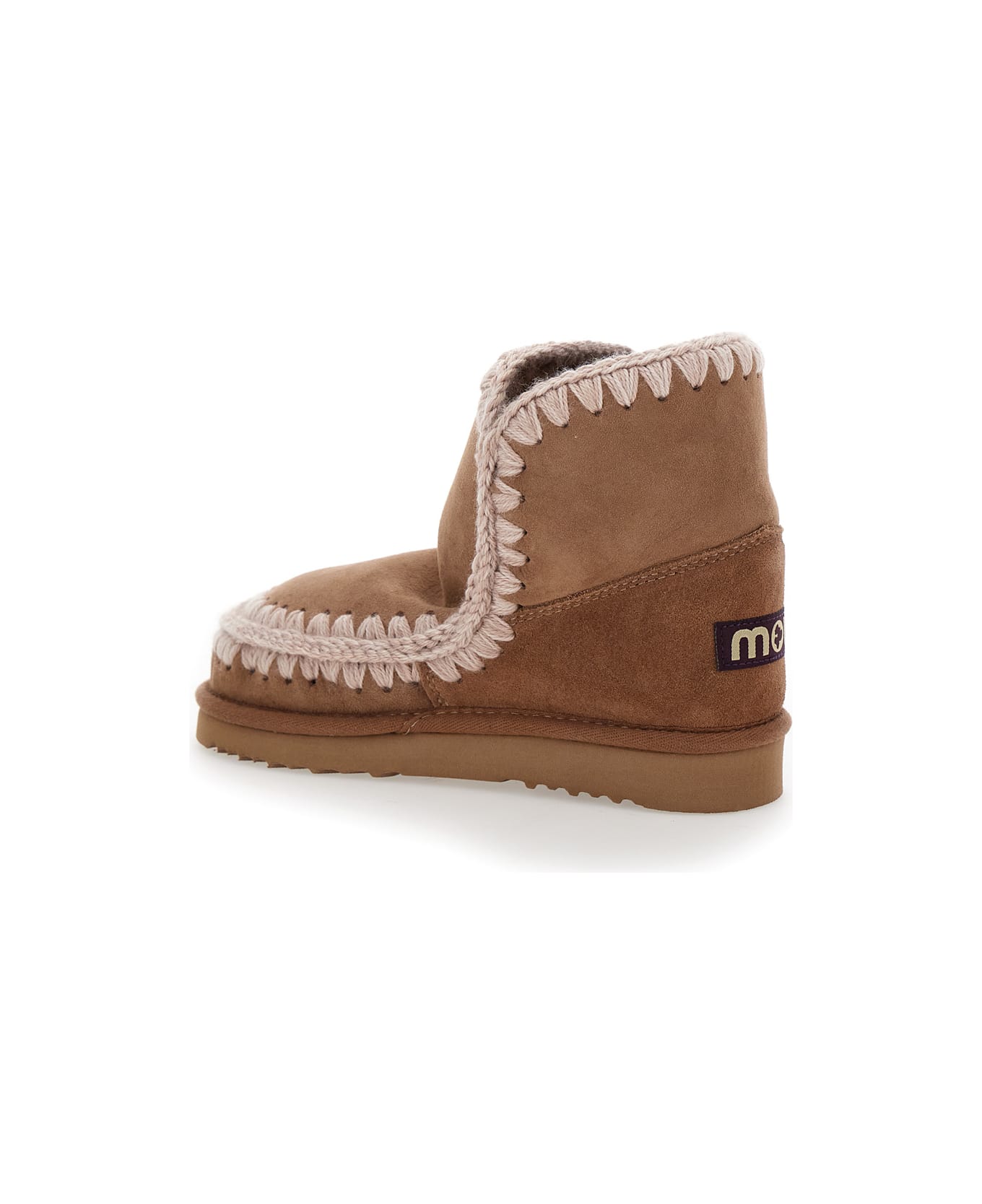 Mou 'eskimo' Brown Boots With Rear Logo Patch In Suede Woman - Brown