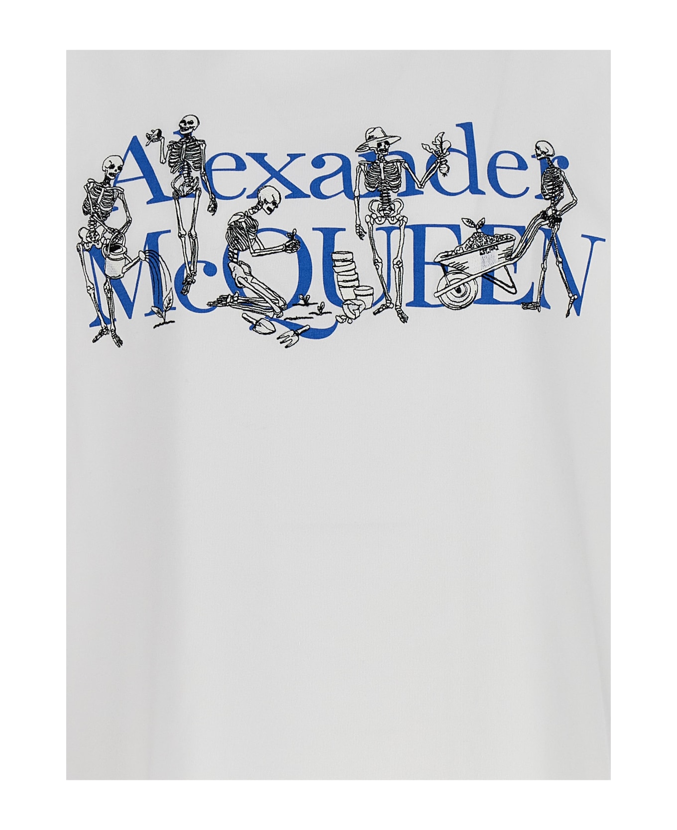 Alexander McQueen Skull Logo Print T-shirt - White Mix