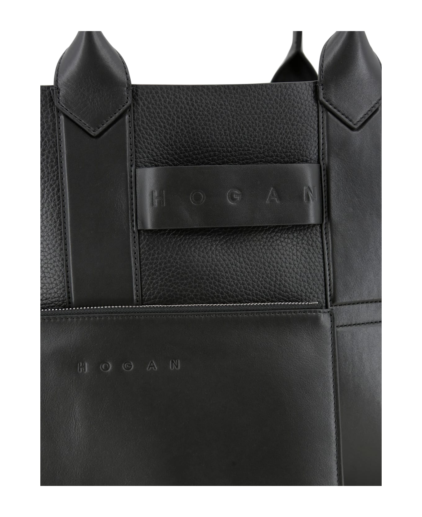 Hogan Script Medium Shopping Bag - Black