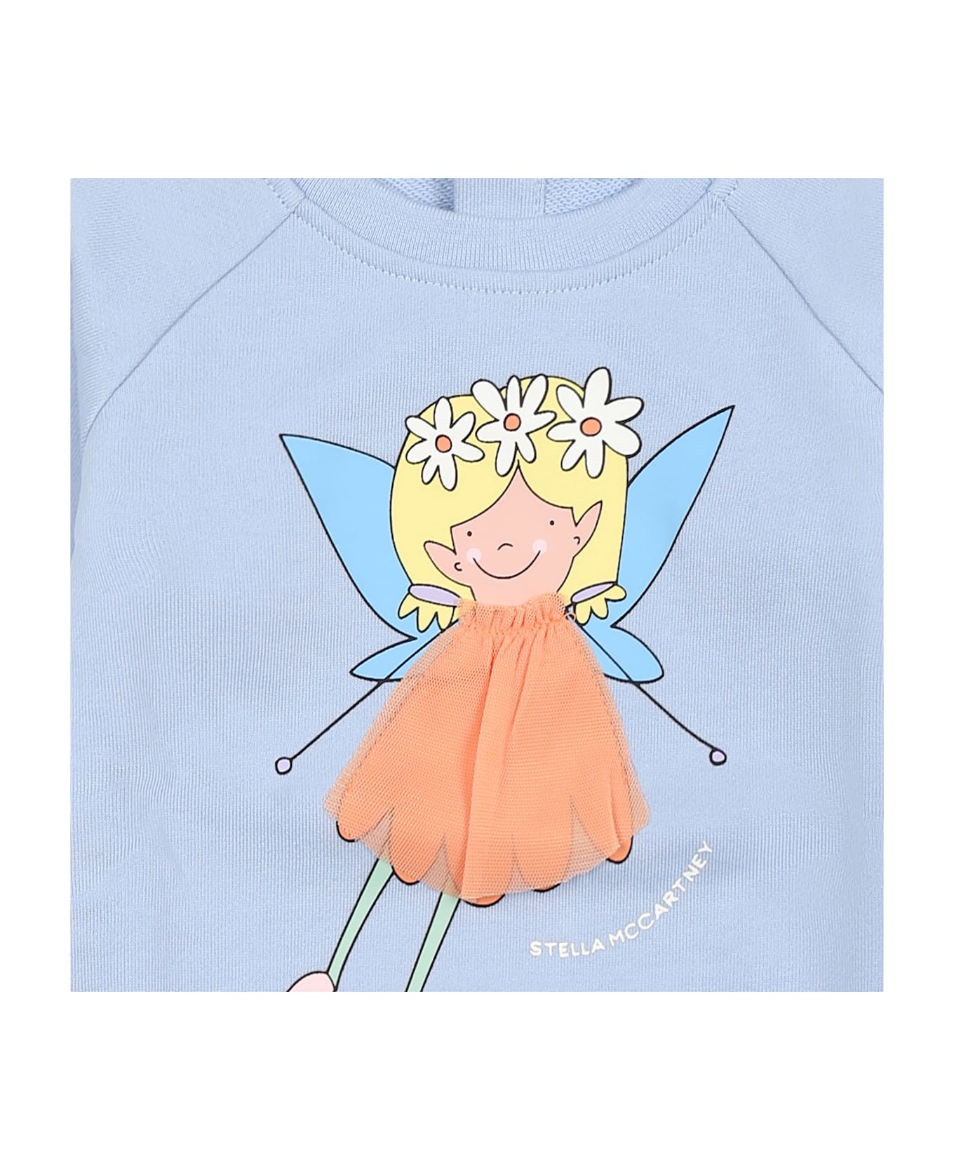 Stella McCartney Kids Light Blue Sweatshirt For Baby Girl With Fairy - Light Blue