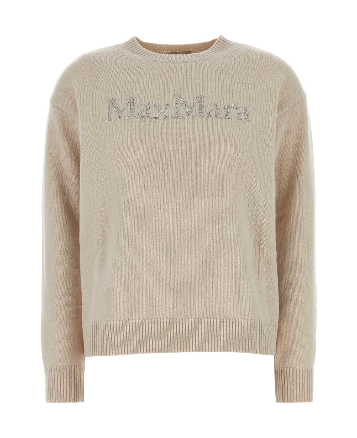 'S Max Mara Sand Wool Blend Kassel Sweater - White Ivory