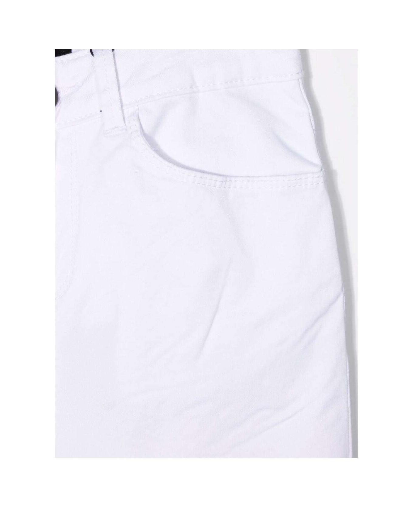 Emporio Armani White Denim Jeans With Logo - White