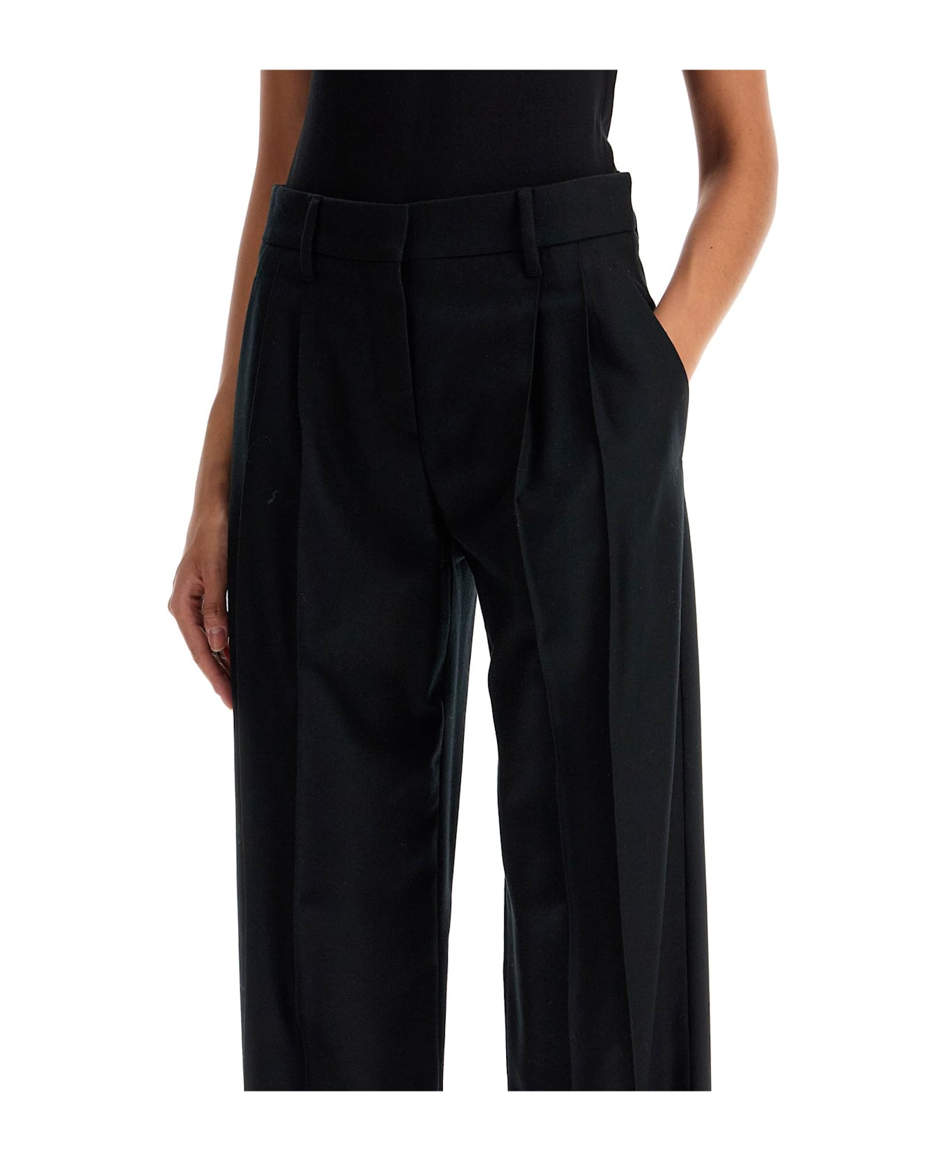 Brunello Cucinelli Concealed Straight Trousers - NERO (Black)