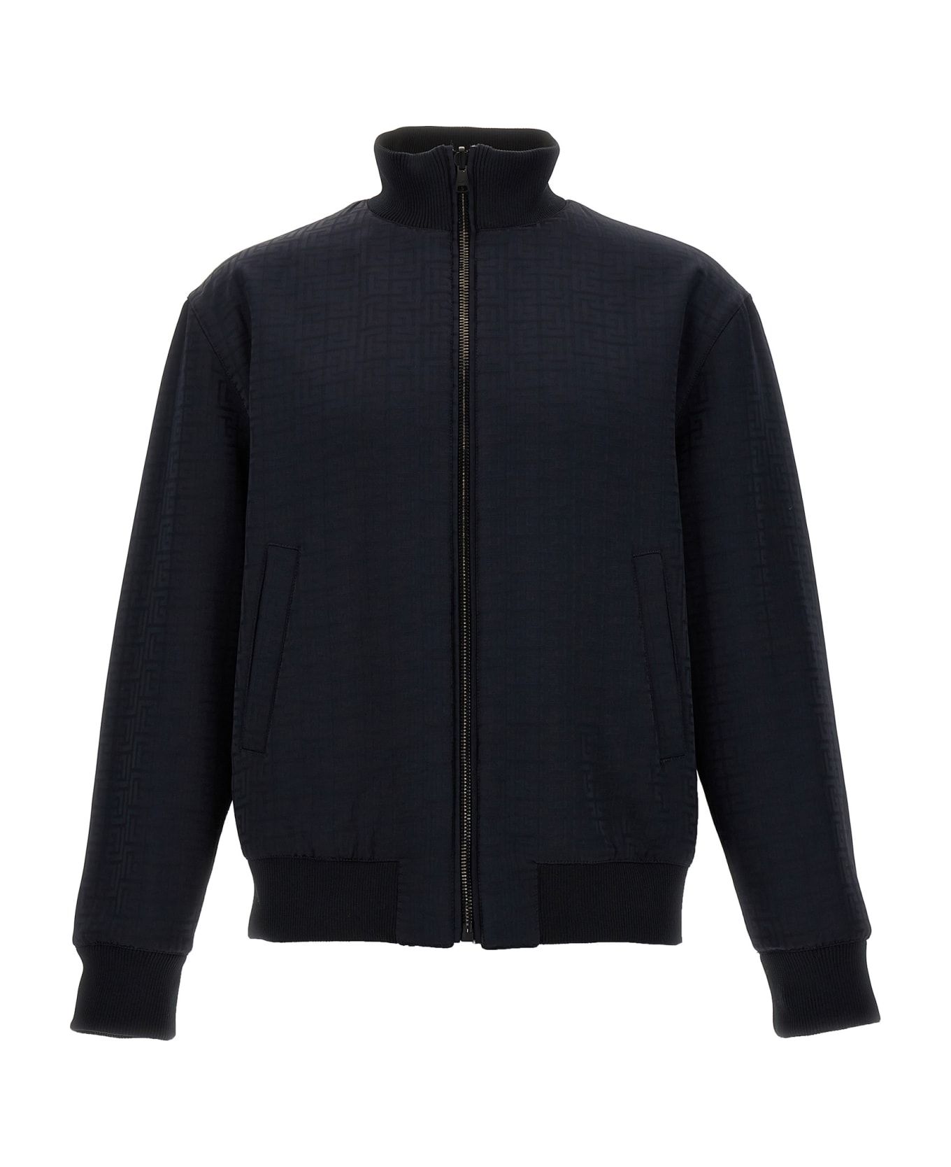 Balmain 'monogram' Reversible Bomber Jacket - Blue