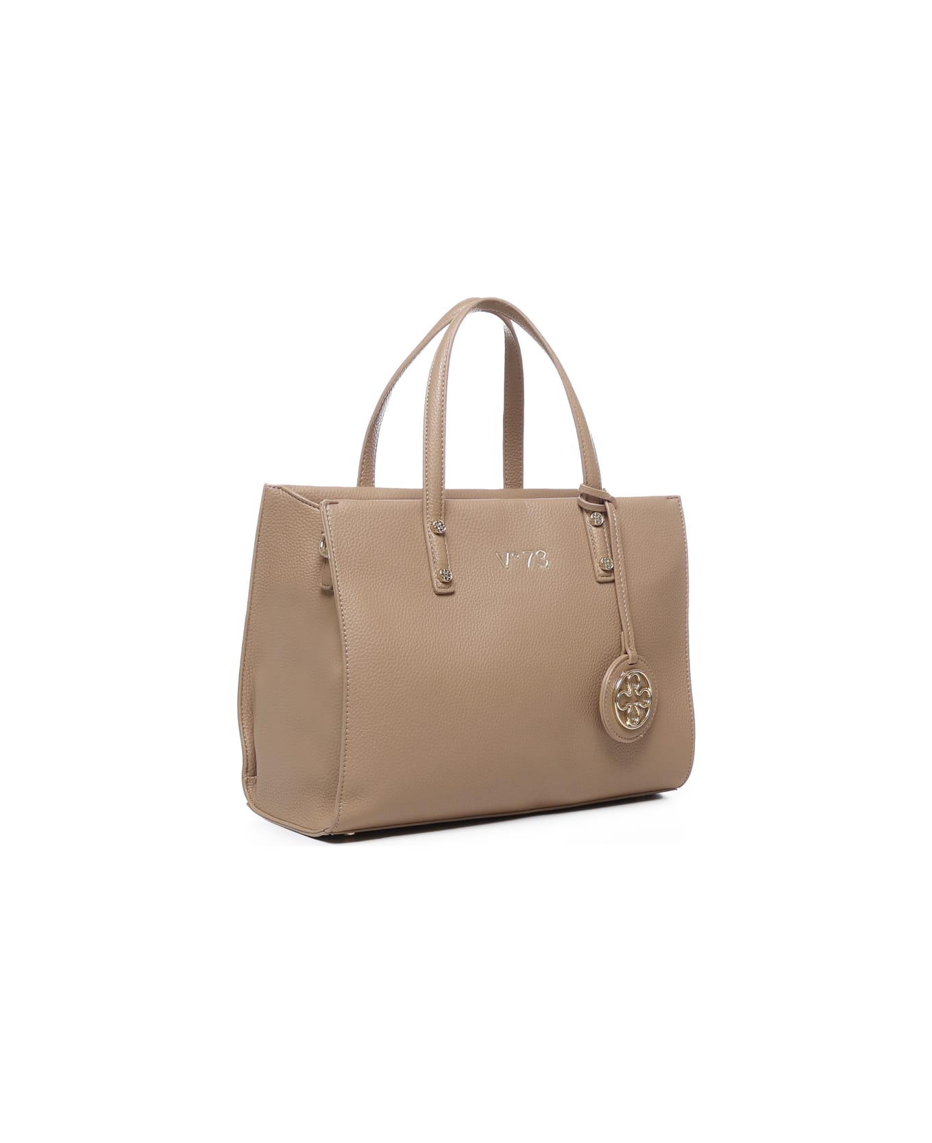 V73 Lara Tote Bag With Logo - Beige