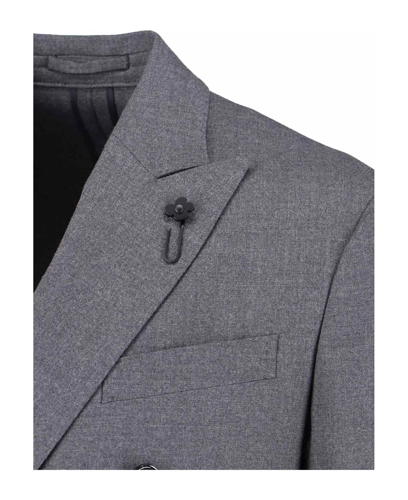 Lardini Double-breasted Virgin Wool Suit - Gray スーツ