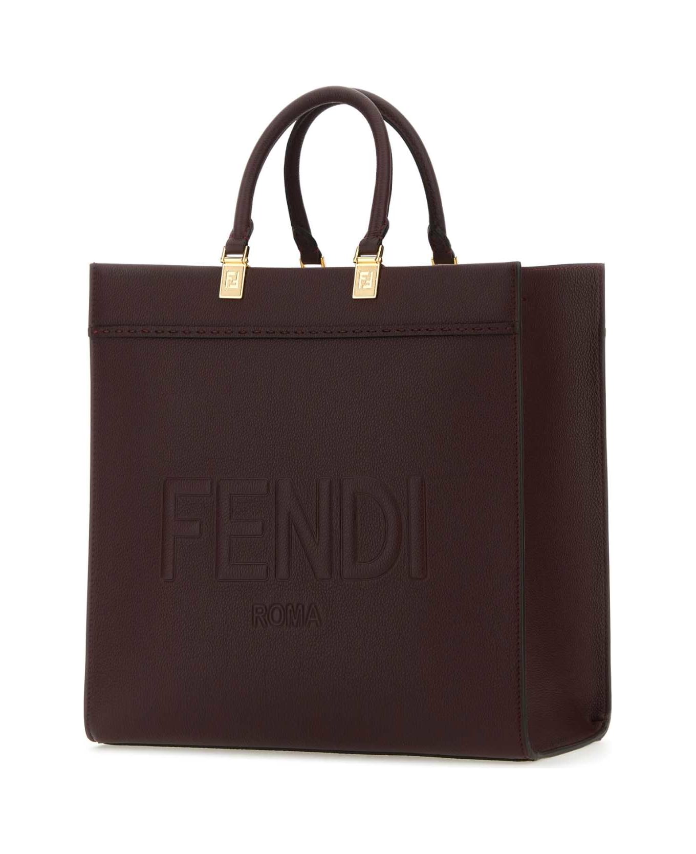 Fendi Grape Leather Medium Sunshine Shopping Bag - BORDEAUX