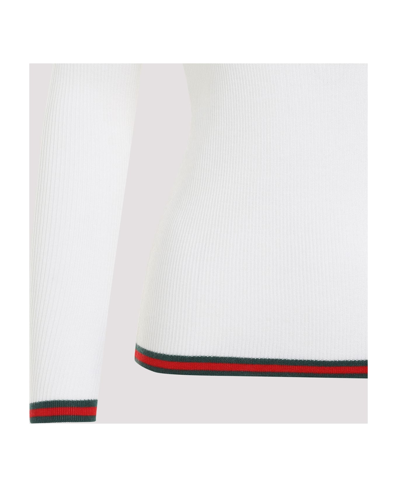 Gucci Cashmere And Silkk Web Polo - White