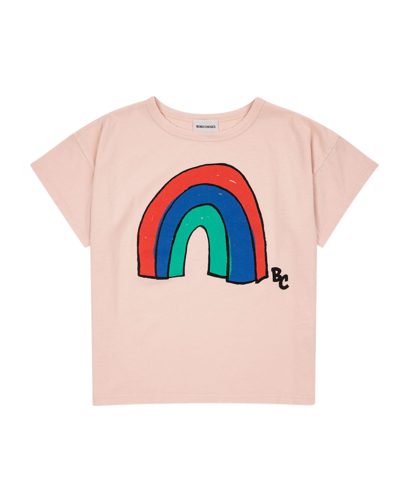 Bobo Choses Pink T-shirt For Kids With Rainbow Print - Pink