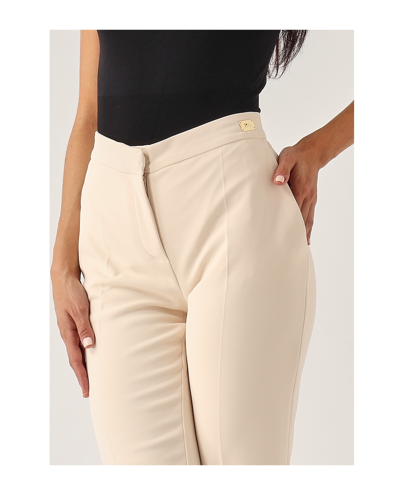 Elisabetta Franchi Poliester Trousers - BURRO