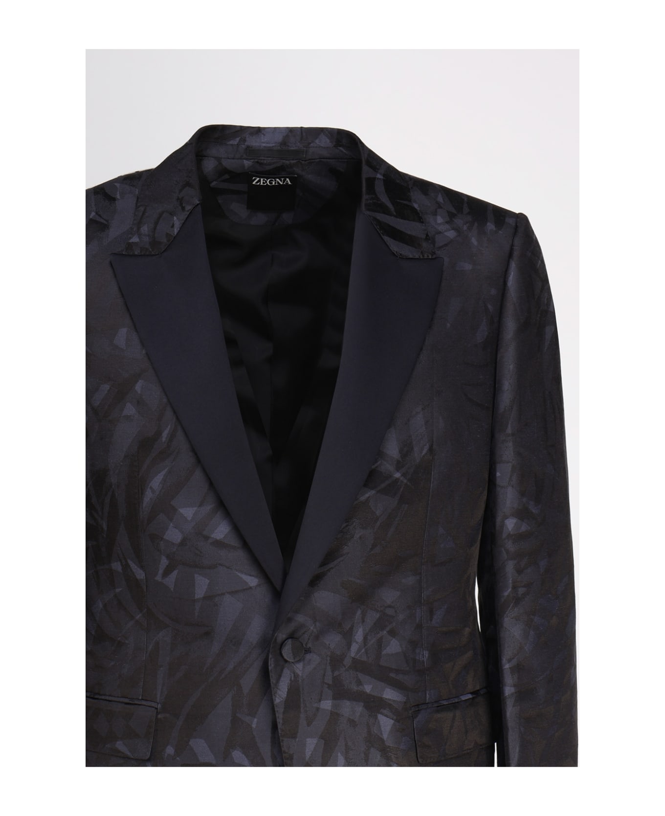 Zegna Linen And Silk Elegant Jacket - Navy