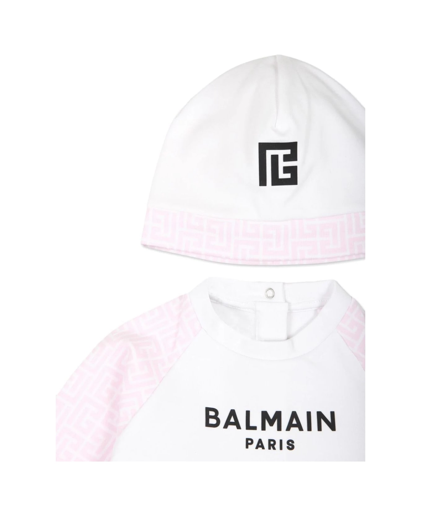 Balmain Set Tutina Con Logo - White