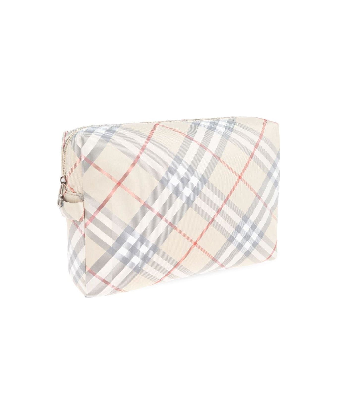 Burberry Checked Zipped Changing Pouch - MULTICOLOUR