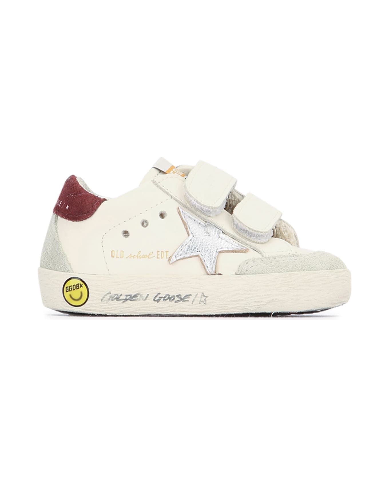 Golden Goose Old School Leather Upper - WHITEICESILVERKENYA