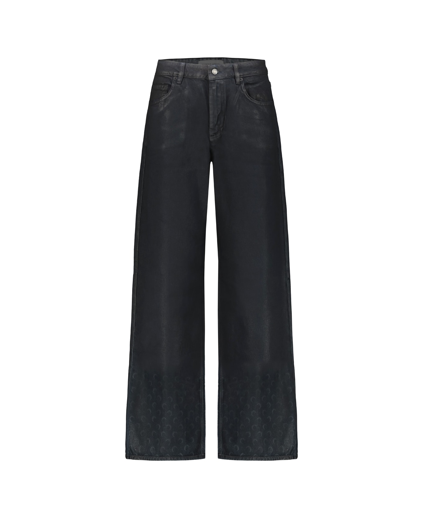 Marine Serre Moon Waxed Denim - Black