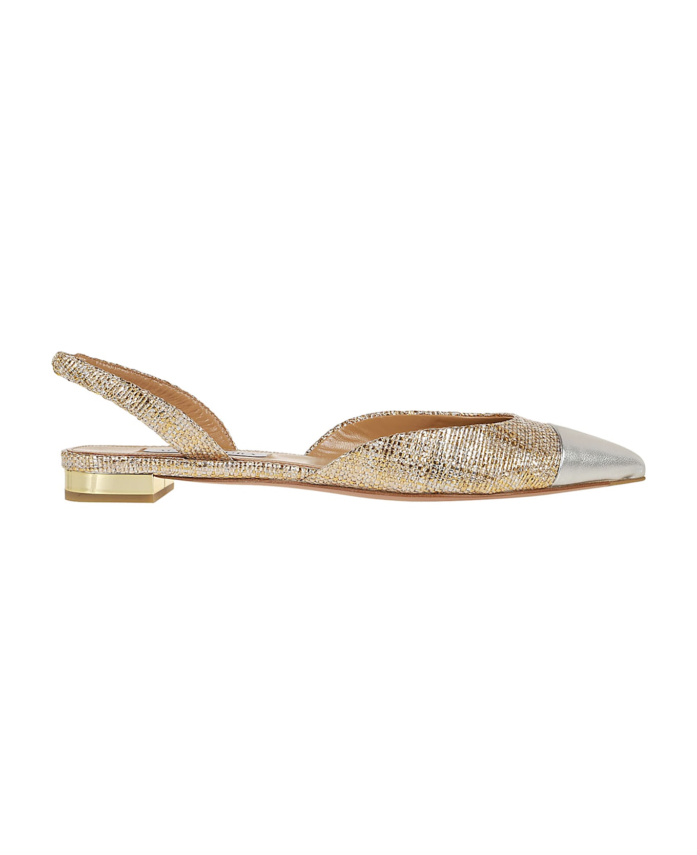 Aquazzura Milanese Flat - Gold Silver