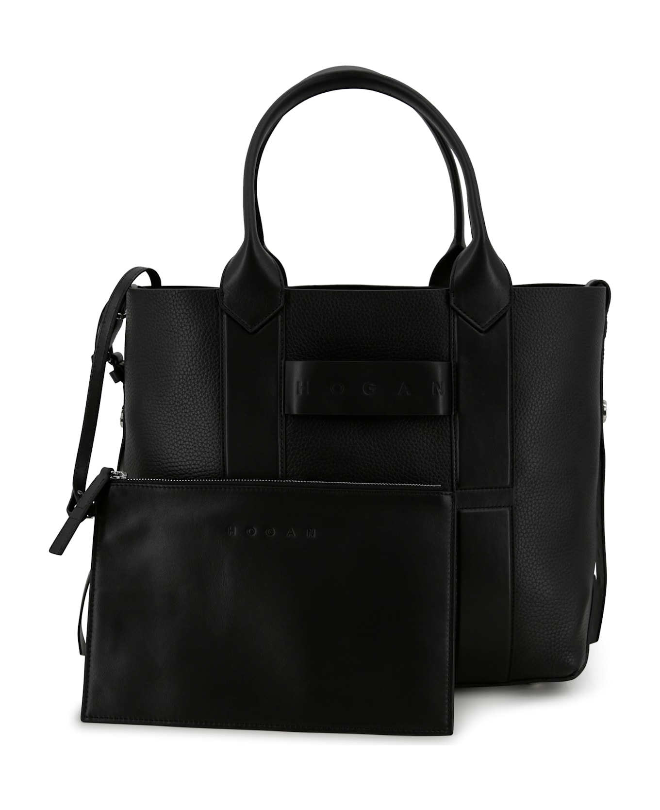 Hogan Script Medium Shopping Bag - Black