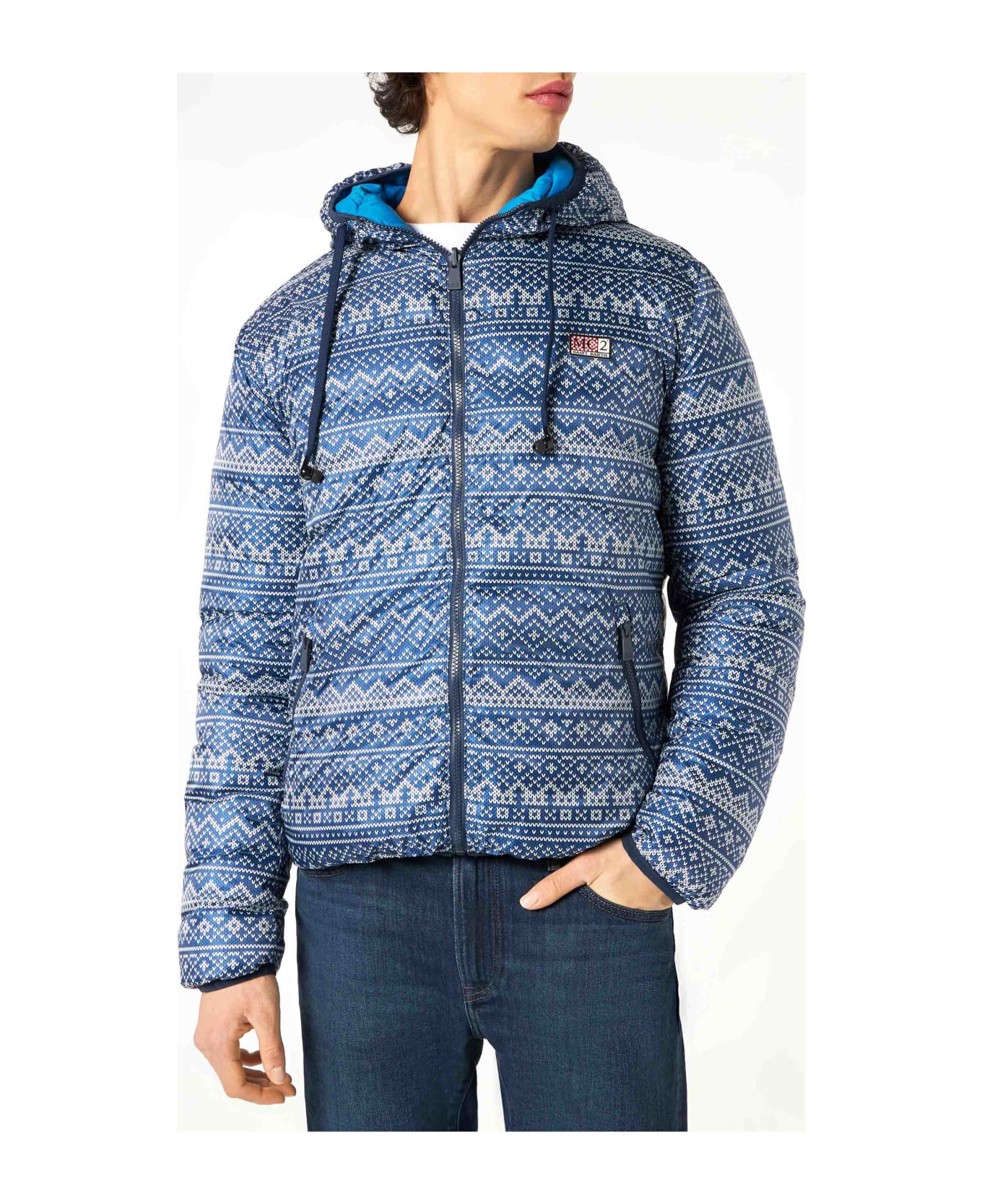 MC2 Saint Barth Man Double Face Down Jacket Courchevel - BLUE