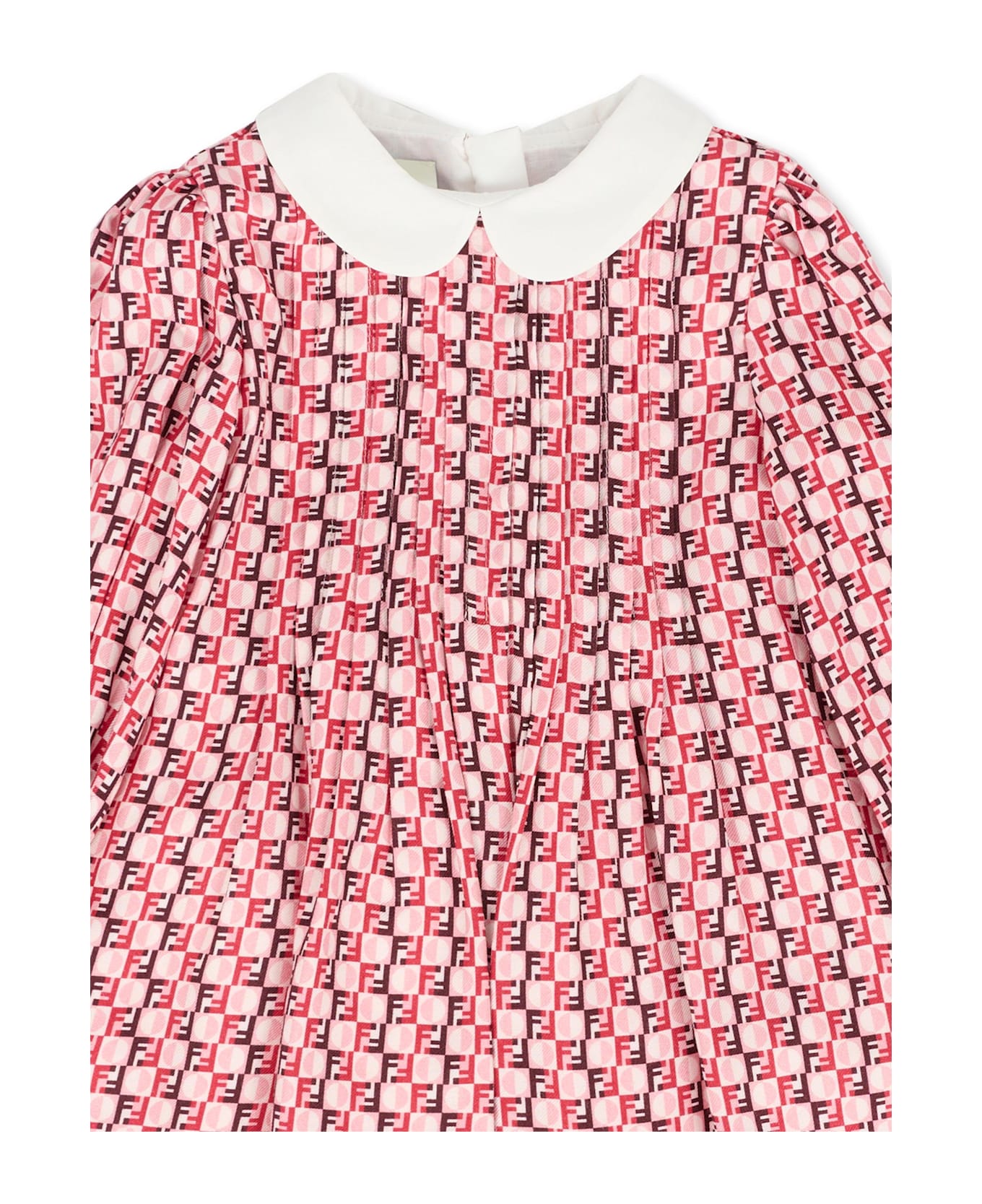 Fendi Pink Dress For Baby Girl With Ff - Pink